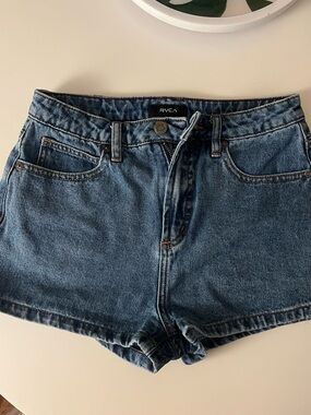 RVCA Women’s Blue Denim High-Rise Jean Shorts
